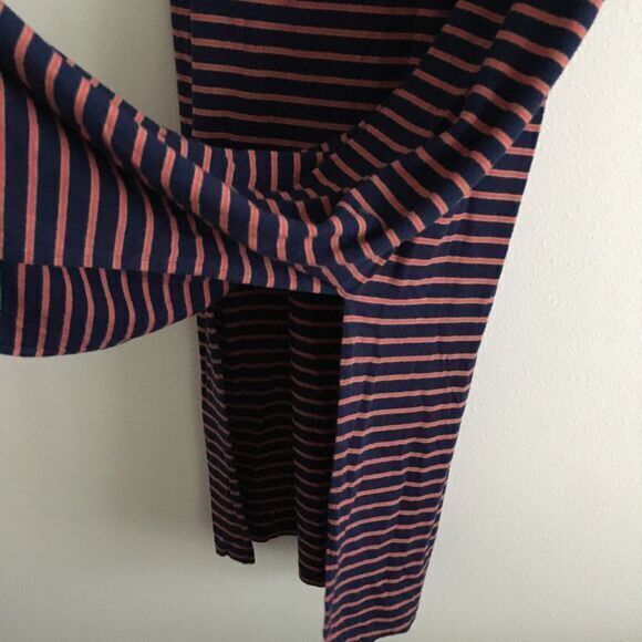 Madewell Striped Strapless Maxi Dress Slide Slits Navy & Pink Womens Siz… - Picture 5 of 7